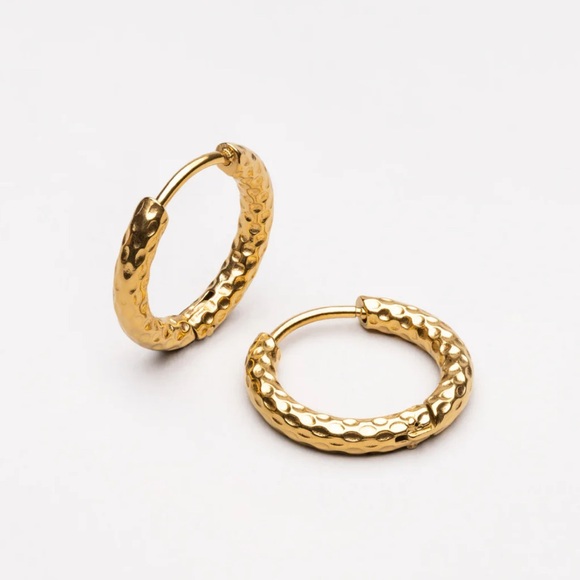 atolea Jewelry - Atolea Hammered Hoop Earrings